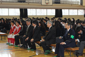 非行防止啓発用DVD完成、京都府立洛水高等学校において完成試写会が行われました写真